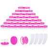 100PCS 3 Gram Sample Containers, 3ml Empty Jars with Lids, Small Cosmetic Containers, Mini Sample Jars with 8PCS Mini Spatulas for Make Up, Oils, Lotion, Powder, Paint, Jewelry, Lip Balms(Pink Lid) view 1