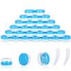 25PCS 10 Gram Sample Containers,10ml Empty Jars with Lids, Small Cosmetic Containers, Mini Sample Jars with 2PCS Mini Spatulas for Make Up, Oils, Lotion, Powder, Paint, Jewelry, Lip Balms(Blue Lid) view 1