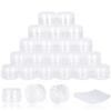 100PCS 5 Gram Sample Containers, 5ml Empty Jars with Lids, Small Cosmetic Containers, Mini Sample Jars with 8PCS Mini Spatulas for Make Up, Oils, Lotion, Powder, Paint, Jewelry, Lip Balms(Clear Lid) view 1
