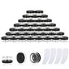 100PCS 3 Gram Sample Containers, 3ml Empty Jars with Lids, Small Cosmetic Containers, Mini Sample Jars with 8PCS Mini Spatulas for Make Up, Oils, Lotion, Powder, Paint, Jewelry, Lip Balms(Black Lid) view 1