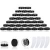 100PCS 10 Gram Sample Containers,10ml Empty Jars with Lids, Small Cosmetic Containers, Mini Sample Jars with 8PCS Mini Spatulas for Make Up, Oils, Lotion, Powder, Paint, Jewelry, Lip Balms(Black Lid) view 1