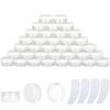 100PCS 3 Gram Sample Containers, 3ml Empty Jars with Lids, Small Cosmetic Containers, Mini Sample Jars with 8PCS Mini Spatulas for Make Up, Oils, Lotion, Powder, Paint, Jewelry, Lip Balms(White Lid) view 1
