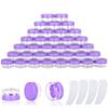 100PCS 10 Gram Sample Containers, 10ml Empty Jars with Lids, Small Cosmetic Containers, Mini Sample Jars with 8PCS Mini Spatulas for Make Up, Oils, Lotion, Powder, Jewelry, Lip Balms(Purple Lid) view 1