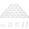 25PCS 10 Gram Sample Containers, 10ml Empty Jars with Lids, Small Cosmetic Containers, Mini Sample Jars with 2PCS Mini Spatulas for Make Up, Oils, Lotion, Powder, Paint, Jewelry, Lip Balms(Clear Lid) view 1
