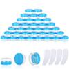 100PCS 10 Gram Sample Containers, 10ml Empty Jars with Lids, Small Cosmetic Containers, Mini Sample Jars with 8PCS Mini Spatulas for Make Up, Oils, Lotion, Powder, Paint, Jewelry, Lip Balms(Blue Lid) view 1