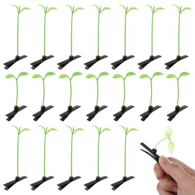 Bean Sprout Hair Clips 50 Pcs Green Plant Hairpins Cute Ornaments Hair Accessories for DIY Home Party