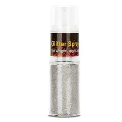 Go Ho Hair and Body Glitter Spray,Silver Glitter Spray Dry Powder Makeup for Clothes,Festival Loose Sparkle Powder,Holographic Ultra Fine Resin Glitters for Crafts,10g
