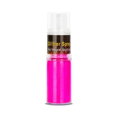 Go Ho UV Pink Hair and Body Glitter Spray, Festival UV Effect Glitter Powder Makeup for Hair/Body/Clothes,Dry Powder Spray Loose Sparkle Makeup,10g
