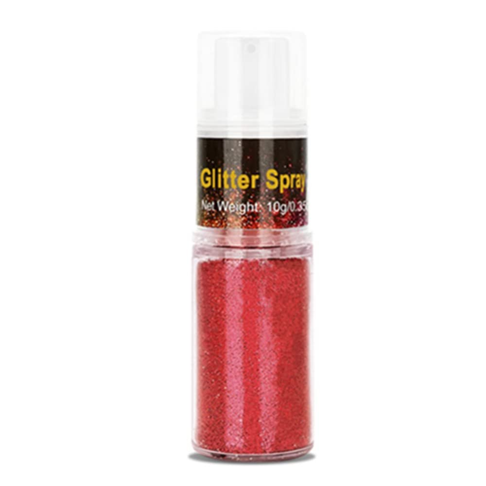 Go Ho Hair and Body Glitter Spray,Red Glitter Spray Dry Powder Makeup for Clothes,Festival Loose Sparkle Powder,Holographic Ultra Fine Resin Glitters for Crafts,10g
