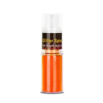 Go Ho UV Orange Hair and Body Glitter Spray, Festival UV Effect Glitter Powder Makeup for Hair/Body/Clothes,Dry Powder Spray Loose Sparkle Makeup,10g