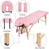 Massage Table, Portable Massage Bed Spa Bed Massage Therapy Table, 2 Fold Salon Bed 84 Inch Height Adjustable Professional Folding Salon Bed Face Cradle Bed Tattoo Bed (Pink) view 3