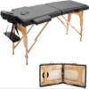 Massage Table, Portable Massage Bed Spa Bed Massage Therapy Table, 2 Fold Salon Bed 84 Inch Height Adjustable Professional Folding Salon Bed Face Cradle Bed Tattoo Bed (Black) view 1
