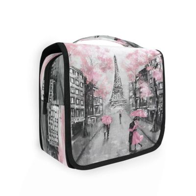 DJYQBFA Vintage Eiffel Tower Paris Toiletry Bag Hanging Toiletry Bag Makeup Cosmetic Bag Travel Organizer Case for Women Men