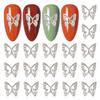 DANNEASY 100pcs 3d Butterfly Charms for Nails Silver Nail Charms Alloy Nail Jewels Nail Butterfly Design Nail Decoration for Acrylic Nails DIY Craft Nail Art Accessories view 1