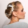Uonlytech Wedding Hair Vine and Flowers Elegant Bridal Hair Comb Accessories for Women Handmade Headband for Wedding Party and Special Occasions view 3