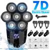 Head Shavers for Bald Men, 5 In 1 Mens Rechargeable Bald Head Electric Shaver 7 Floating Heads Beard Nose Ear Hair Trimmer Razor Clipper Facial Brush (Color : Package B) view 2