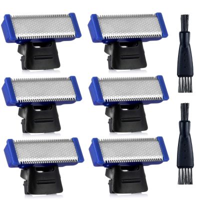 6PCS Shaver Replacement Head Compatible with Micro Touches Solo Trimmer Replacement Blades Solo Razor Blades (6PCS+2 Brushes)