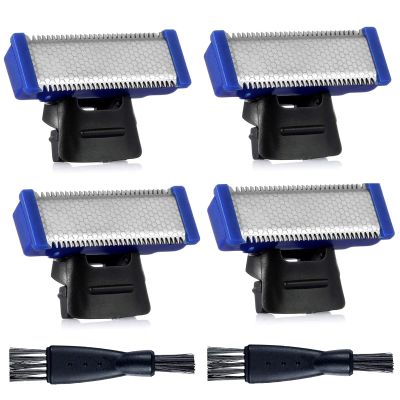 4PCS Shaver Replacement Head Compatible with Micro Touches Solo Trimmer Replacement Blades Solo Razor Blades (4PCS+2 Brushes)
