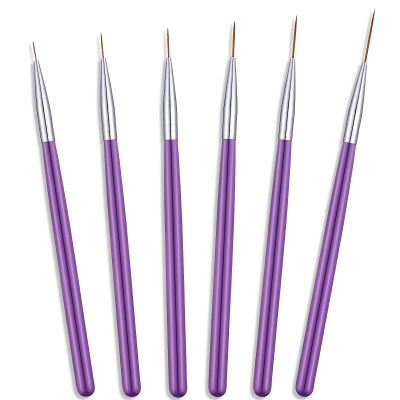 Maitys 6 Pcs Eyeliner Brushes Fine Point Thin Eye Makeup Gel Eyeliner Brush Water Activated Graphic Cosmetic Liner Wands for Eyes Makeup Tools(Vivid Style)