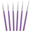 Maitys 6 Pcs Eyeliner Brushes Fine Point Thin Eye Makeup Gel Eyeliner Brush Water Activated Graphic Cosmetic Liner Wands for Eyes Makeup Tools(Vivid Style) view 1