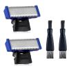 2PCS Shaver Replacement Head Compatible with Micro Touches Solo Trimmer Replacement Blades Solo Razor Blades (2PCS+2 Brushes) view 1