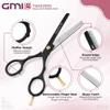 GMI-TWEEZERS-Hair Cutting Scissors for Professionals, and Home Use -Professional Barber Scissors-Hair Scissors for Men and Women-Thinning Shears for Hair Cutting Set-Pack of 2 (Black) view 3