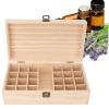 Essential Oil Wooden Box 24 Grids Essential Oil Storage Case Pine Wood Holder Organizer for Essential Oil Cosmetics Nail Polish Gift view 2