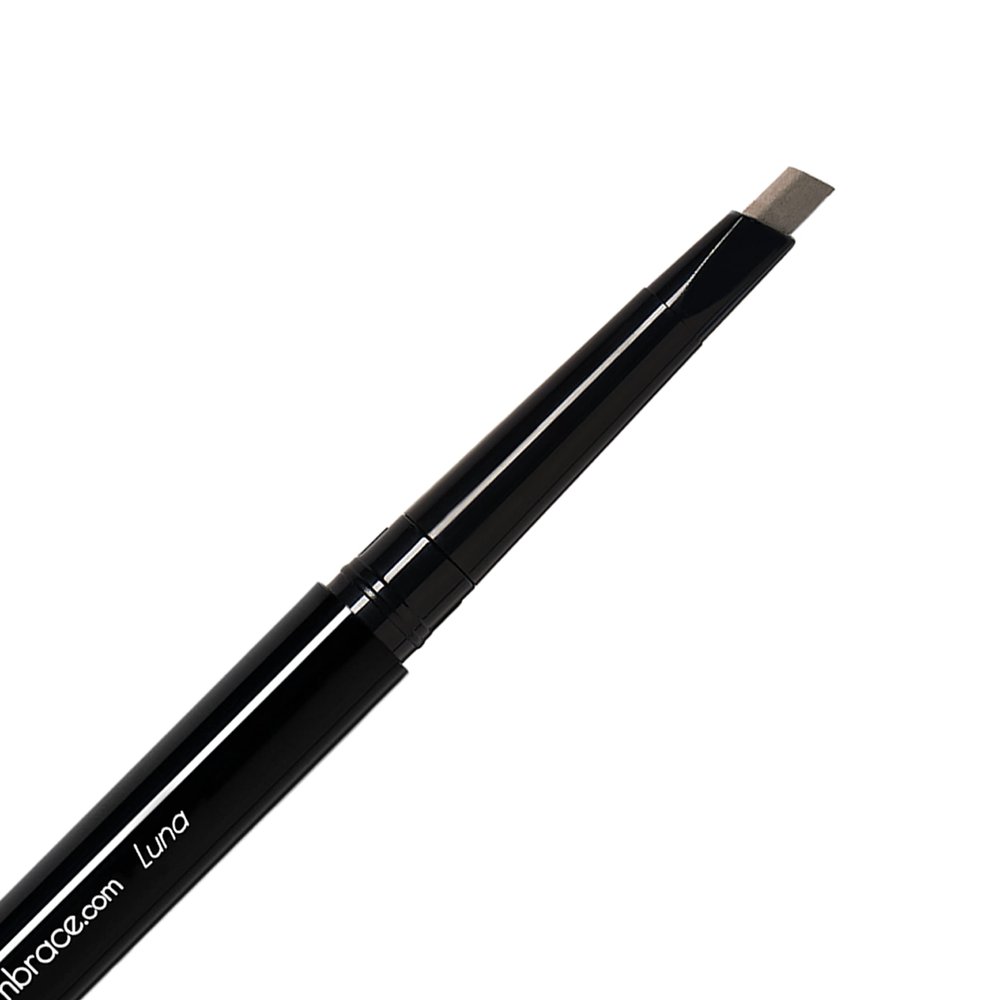 Eye Embrace Luna: Light Brown-Gray Eyebrow Pencil Waterproof, Double-Ended Automatic Angled Tip & Spoolie Brush, Cruelty-Free