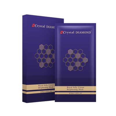 Crystal Diamond MASK - Supreme Royal Jelly Brightening Anti-aging Treatment, 5 sheets, acne skin, hydrating, moisturizing, whitening, AVENA SATIVA (OAT) PROTEIN EXTRACT, PROTEIN, mask(5pc)