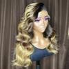 Anlimer 13x6 Highlight Honey Blonde HD Transparent Lace Front Wig Human Hair Pre Plucked Flawless Hairline Wavy Frontal Human Hair Wigs for Black Women 1bT/27 Brown Colored Wigs (14, 200%) view 2