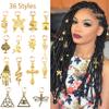 40 Pcs Locs Hair Jewelry Braids Hair Clips Adjustable Hair Cuffs African Style Dreadlocks Hair Beads Butterfly Shell DIY Hair Pendant Charms Hair Decoration for Locs Accessories (Gold and Bronze) view 3