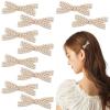 10 Pcs Pearl Bow Hair Clips Duckbill Hair Claw Clips Gold Metal Hair Clip Elegant Cute Hair Pins Hair Accessories Headwear Styling Tools Gifts for Little Girls Women view 1