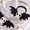 Beaupretty 4pcs Halloween Skeleton Bat Hair Scrunchies for Girls Elastic Hair Ties Gothic Design Comfortable and Bands for Daily Use and Special Occasions view 4