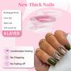 KXAMELIE Green Swirl Press on Nails Short Square Glitter Sequins Coffin Fake Nails for Women Girls Daily Wear,Cute Nails Press ons Salon False Nails Set view 3