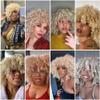 Airimori Blonde Afro Kinky Curly Wigs for Black Women Curly Short Wigs with Bangs Afro Wig Heat Resistant Synthetic for Daily Party 14 Inches view 3