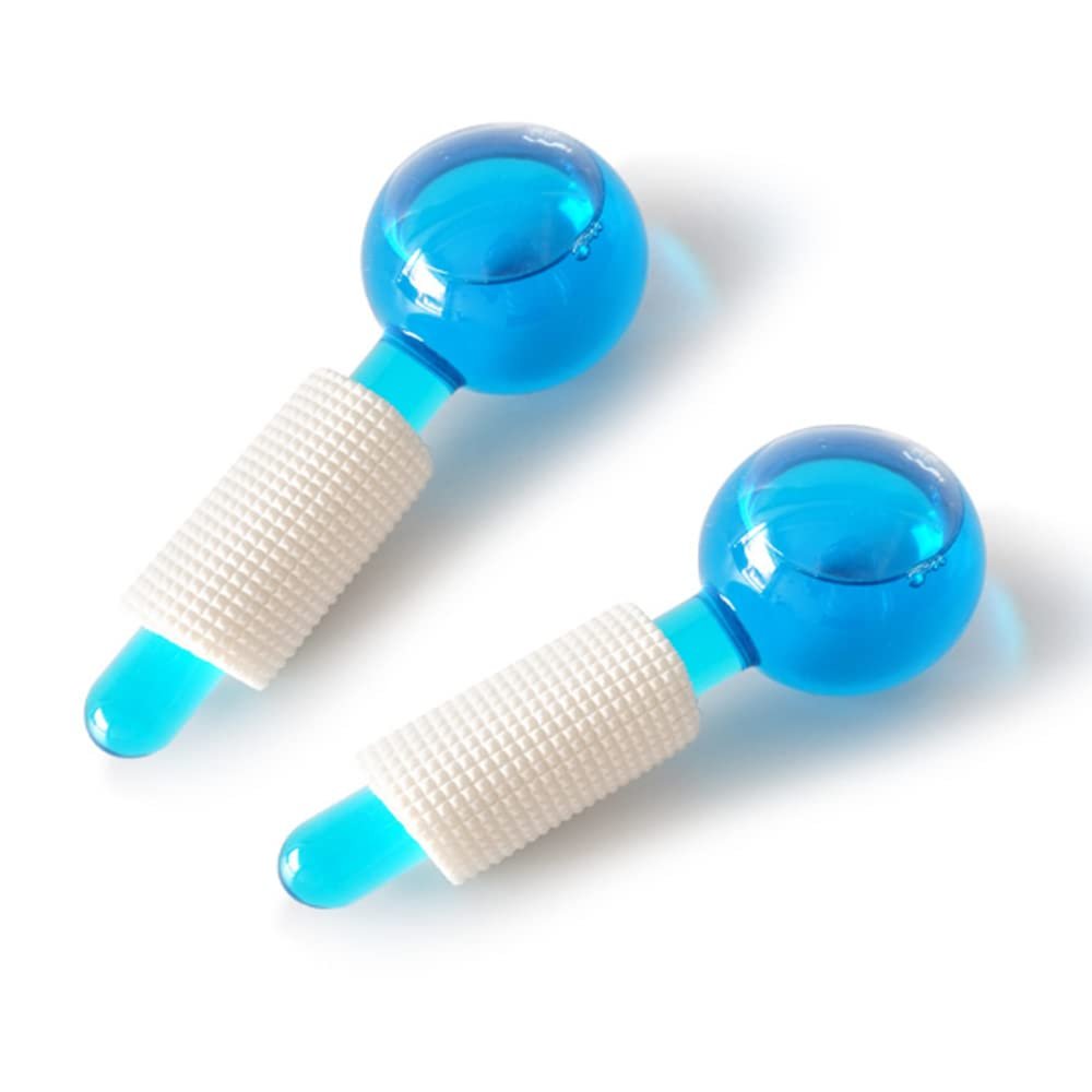 2pcs Beauty Crystal Ball Facial Cooling Puck for Face and Eye Massage Massage Tool (blue)