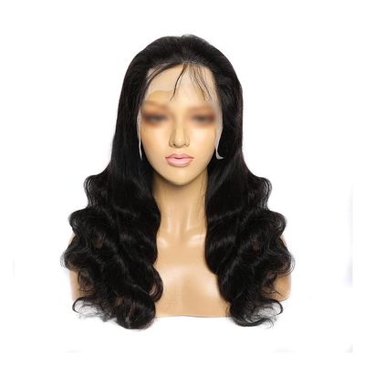 Hair Replacement Wigs Front Lace Wig 13 * 4body Wave200 Density Black Human Hair Wigs Hair Set for Daily or Party (Color : A, Size : 12INCH)