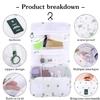 Pengxiaomei Toiletry Bag, Waterproof Hanging Cosmetic Bag Portable Travel Makeup Pouch Multifunction Handle Travel Bathroom Bag Stocking Stuffers for Women and Girls Christmas Gifts(Cactus White) view 3