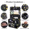 Pengxiaomei Toiletry Bag, Waterproof Hanging Cosmetic Bag Portable Travel Makeup Pouch Bathroom Bag Stocking Stuffers for Women Christmas Gifts(Black Lemon) view 3