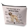 LEVLO Funny Terrier Dog Lovers Gifts The Anatomy of A Wheaten Clever Minds Cosmetic Bags Loyalty Veterinary Mom Travel Toiletry Bags (Wheaten) view 1