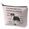LEVLO Funny Australian Shepherd Lovers Gifts The Anatomy of A Australian Shepherd Cosmetic Bags Australian Shepherd Veterinary Mom Travel Toiletry Bags (Australian Shepherd) view 1