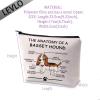LEVLO Funny Dog Lovers Gifts The Anatomy of A Basset Hound Cosmetic Bags Veterinary Mom Travel Toiletry Bags (Basset Hound) view 2