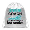 MBMSO Swim Coach Gifts Swimming Drawstring Bag Backpack Funny Swimming Coach Gifts Swim Coach Like a Normal Coach But Cooler (Swim Coach DS-white) view 1