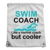 MBMSO Swim Coach Gifts Swimming Drawstring Bag Backpack Funny Swimming Coach Gifts Swim Coach Like a Normal Coach But Cooler (Swim Coach DS-white) view 3