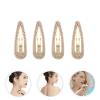 KALLORY Rhinestone Snap Hair Clips, 10pcs Glitter Water Drop Hairpins Crystal Metal Snap Hair Barrette for Women Wedding Hair Accessories view 4