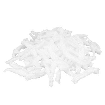 100Pcs Disposable Shower Hats, Multi Purpose Thickening Elastic Bath Hat Plastic Waterproof Clear Shower Hat Bath Shower Hats for Bathroom Hotel and Hair Salon Portable Travel