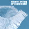 100Pcs Disposable Shower Hats, Multi Purpose Thickening Elastic Bath Hat Plastic Waterproof Clear Shower Hat Bath Shower Hats for Bathroom Hotel and Hair Salon Portable Travel view 4