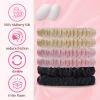 22 Momme 6PCS 100% Mulberry Silk Hair Ties Small Silk Scrunchies for Women Girls Curly Thick Thin Hair .Women's Black Cute Satin Sleepy Bulk Hair Tie Scrunchie Sleep view 2