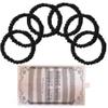 22 Momme 6PCS 100% Mulberry Silk Hair Ties Small Silk Scrunchies for Women Girls Curly Thick Thin Hair .Women's Black Cute Satin Sleepy Bulk Hair Tie Scrunchie Sleep view 1