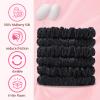 22 Momme 6PCS 100% Mulberry Silk Hair Ties Small Silk Scrunchies for Women Girls Curly Thick Thin Hair .Women's Black Cute Satin Sleepy Bulk Hair Tie Scrunchie Sleep view 2